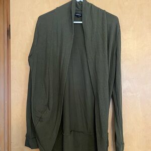 Ambiance Olive Green Drape Cardigan